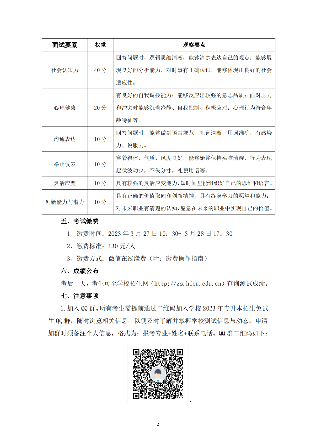 湖南涉外经济学院2023年专升本免试生综合能力测试工作的通知_01.png